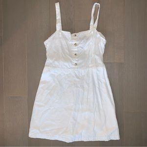 Dynamite White Sleeveless Button Down Linen Dress
